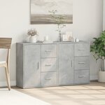 vidaXL Buffets 2 Pièces gris béton 60x31x70 cm bois d'ingénierie