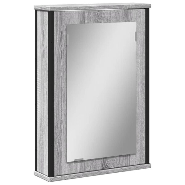vidaXL Armoire à miroir de salle de bain sonoma gris bois d’ingénierie