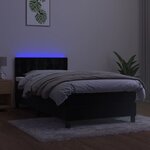 vidaXL Sommier à lattes de lit avec matelas et LED Noir 90x200 cm