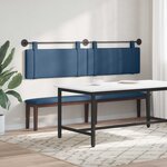 vidaXL Tête de lit suspendue Bleu Tissu