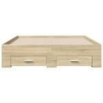 vidaXL Cadre de lit et tiroirs chêne sonoma 120x200 cm bois ingénierie