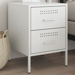 vidaXL Table de chevet blanc 36x39x50 5 cm acier