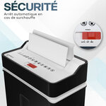 Destructeur de Documents 14L- ACROPAQ- Coupe Croisée- Broyeur Papier 6 Feuilles- Niveau Sécurité P4- Arrêt Automatique