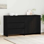 vidaXL Buffet avec tiroir 2 Pièces Noir 70 x 41 x 75 cm Bois d'ingénierie