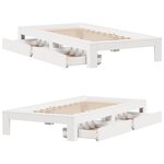 vidaXL Cadre de lit sans matelas blanc 100x200 cm bois de pin massif