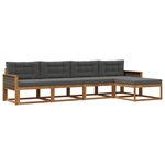 vidaXL Ensemble de canapés d'extérieur 5 pc Naturel et Anthracite