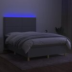 vidaXL Sommier à lattes de lit et matelas et LED Gris clair 140x190 cm