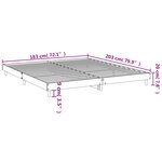 vidaXL Cadre de lit chêne fumé 120x200 cm bois d'ingénierie