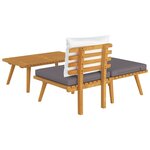vidaXL Salon de jardin 3 Pièces avec coussins Bois d'acacia massif