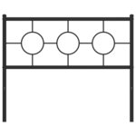 vidaXL Tête de lit de remplacement métal noir 107 cm
