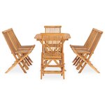 vidaXL Ensemble à manger d'extérieur pliable 9 Pièces Bois solide de teck
