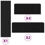 vidaXL Set de meuble TV 7 pièces - Mural  Chêne Noir  Bois d'ingénierie