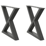 vidaXL Pieds de table basse 2 pièces Anthracite 50 x (42-43 3) cm Acier
