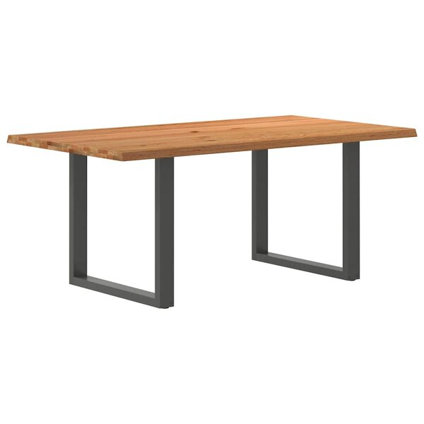 vidaXL Table à manger marron clair bois de chêne massif rectangulaire