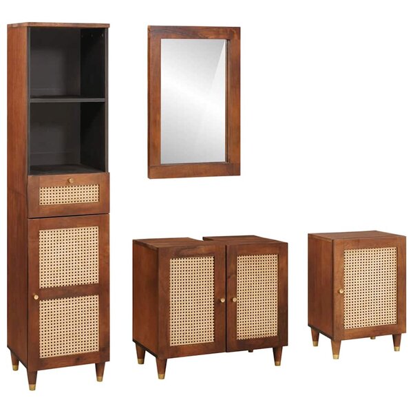 vidaXL Mobilier de salle de bain avec tiroir 4 Pièces 38 x 33 x 160 cm