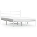 vidaXL Cadre de lit métal sans matelas et tête de lit blanc 160x200 cm