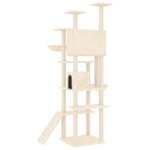 vidaXL Arbre à chat avec griffoirs en sisal Crème 191 cm