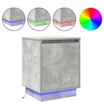 vidaXL Meuble de chevet avec éclairage LED Béton gris 39x34 5x50 cm