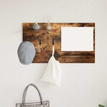 vidaXL Porte-manteau mural avec étagère Chêne fumé 90 x 10 x 50 cm