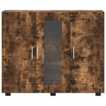 vidaXL Cabinet en Bois avec stockage Chêne fumé 88 5 x 30 5 x 73 cm