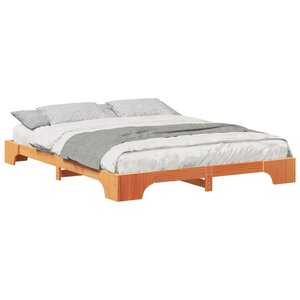 vidaXL Cadre de lit Marron 160 x 220 cm Pin massif