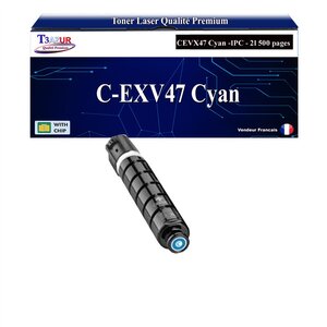 T3AZUR - Toner compatible avec Canon IR Advance C351iF  C355i  C355iFC  C355P  CEXV47 - Cyan