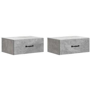 vidaXL Cabinet de chevet mural 2 Pièces Gris béton 49 x 34 5 x 20 cm