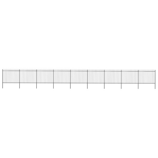 vidaXL Clôture de jardin avec dessus en lance Acier 15 3 x 1 5 m Noir