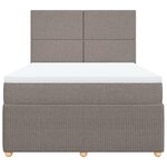vidaXL Sommier à lattes de lit avec matelas Taupe 140x190 cm Tissu