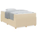 vidaXL Cadre de lit Autre Crème 120 x 190 cm tissu