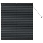 vidaXL Store de Fenêtre avec des rideaux Autre Noir 110 x 130 cm Aluminium