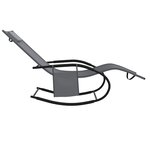vidaXL Chaises longues à bascule lot de 2 Gris Acier et textilène
