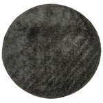 vidaXL Tapis ISTAN à poils longs aspect brillant anthracite Ø 120 cm