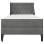 vidaXL Cadre de lit avec matelas Gris foncé 90 x 200 cm Velours