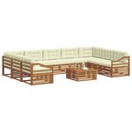 vidaXL Ensemble de canapés d'extérieur 10 Pièces Naturel et Crème