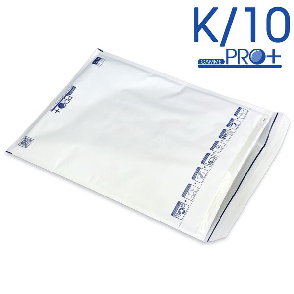 Lot de 100 enveloppes à bulles pro+ blanches k/10 format 340x470 mm