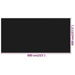 vidaXL Tapis de tente 400x800 cm Noir PEHD