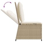vidaXL Canapé inclinable de jardin avec coussins beige résine tressée