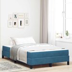 vidaXL Lit à ressorts avec matelas Bleu foncé 120 x 190 cm tissu