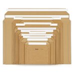 Pochette carton micro-cannelé rigide blanche à fermeture adhésive raja 25x20 cm (lot de 100)