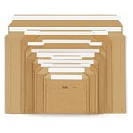 Pochette carton micro-cannelé rigide blanche à fermeture adhésive raja 25x20 cm (lot de 100)