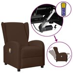 vidaXL Fauteuil de massage à oreilles marron similicuir