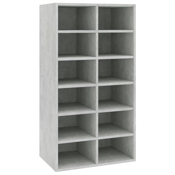 vidaXL Étagère à chaussures Gris béton 54x34x100 5 cm Bois ingénierie