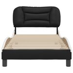 vidaXL Cadre de lit sans matelas noir et blanc 90x190 cm similicuir