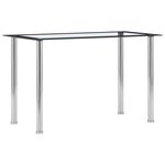 vidaXL Table à manger Noir et transparent 120x60x75 cm Verre trempé