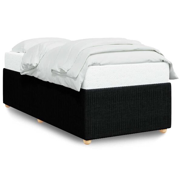 vidaXL Cadre de lit sans matelas noir 90x200 cm tissu