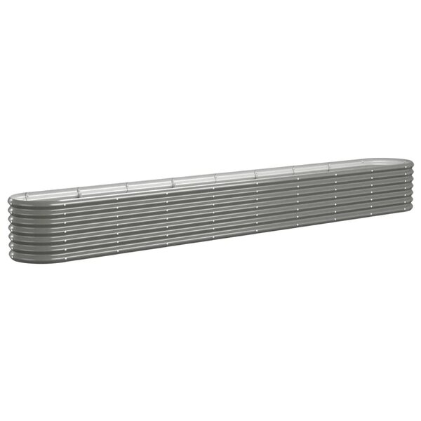 vidaXL Lit surélevé de jardin Acier galvanisé 332x40x36 cm gris