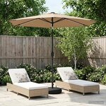 vidaXL Parasol de jardin avec lampes LED 270 x 270 cm Polyester Taupe