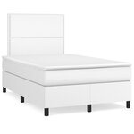 vidaXL Sommier à lattes de lit avec matelas blanc 120x190cm similicuir