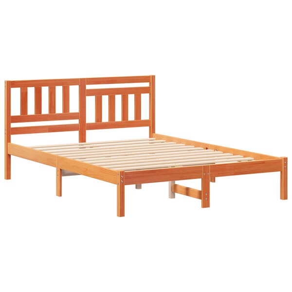 vidaXL Cadre de lit Marron cire 120 x 190 cm Bois massif en pin